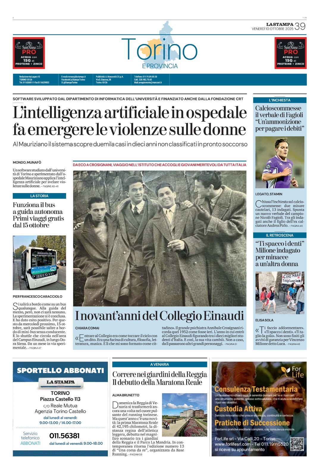 la stampa 90 anni collegio